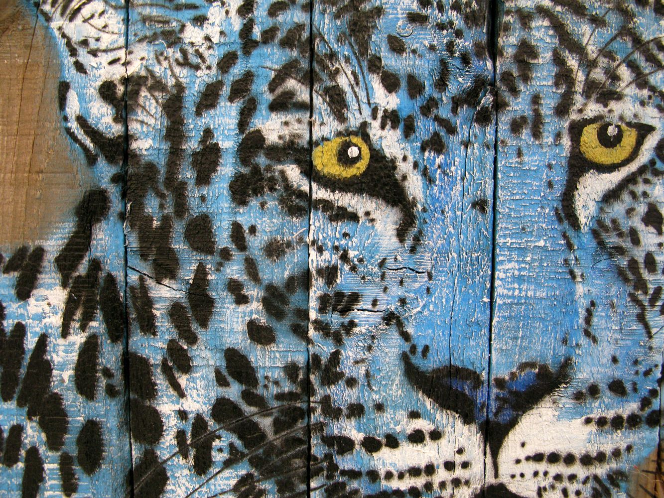 Tableau de MOSKO a pour titre  LEOPARD BLEU style figuratif dim : MOSKOprix:900