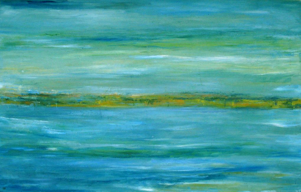 Tableau de PASCALE JACQUEMOND a pour titre  Aquatique style abstrait dim : PASCALE JACQUEMONDprix:1400