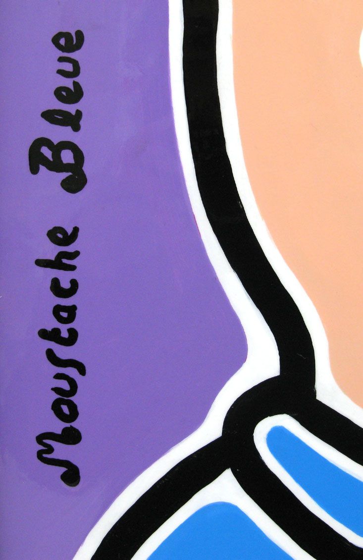 Tableau de MOUSTACHE BLEUE a pour titre  On est les meilleurs style figuratif dim : MOUSTACHE BLEUEprix:600