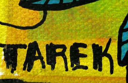 Tableau de TAREK a pour titre  MORITURI style graffiti, street dim : TAREKprix:70