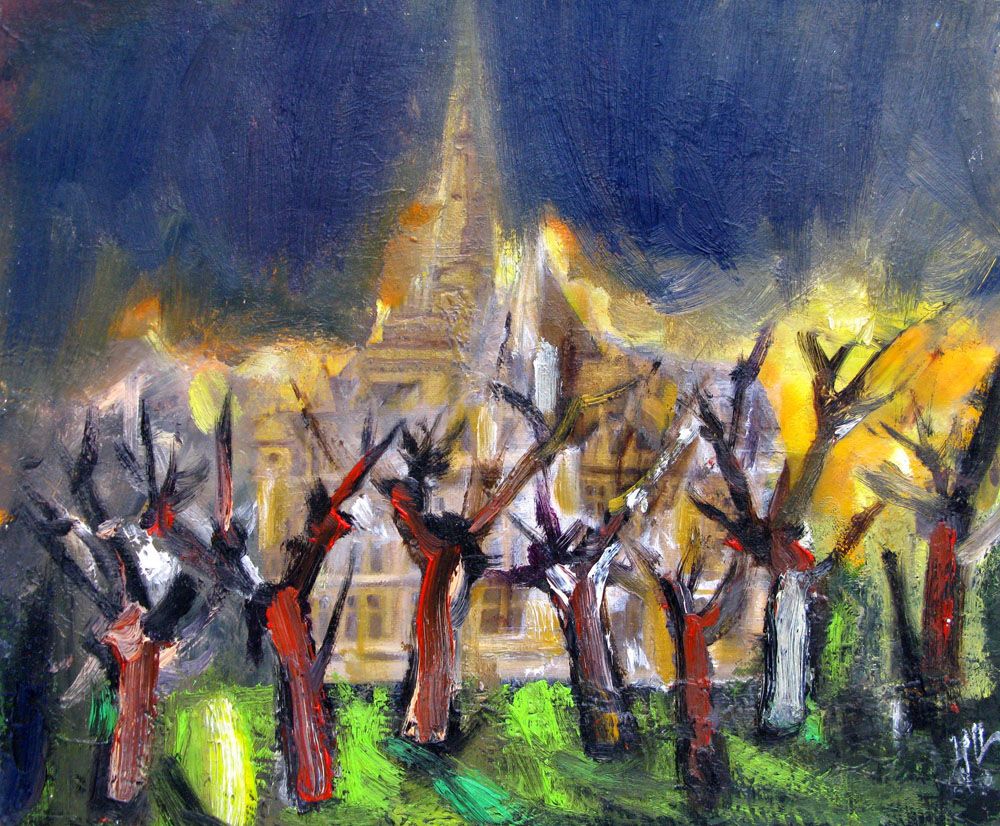 Tableau de IVAN TZONEV a pour titre  PARC-M2 style figuratif dim : IVAN TZONEVprix:250