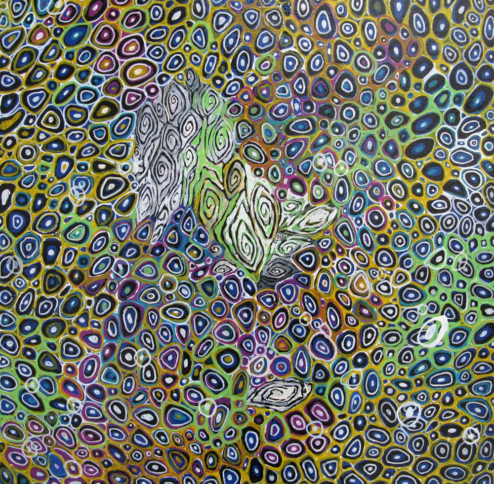Tableau de JAVIER RAMIREZ a pour titre  MICROCOSME 12 style abstrait dim : JAVIER RAMIREZprix: