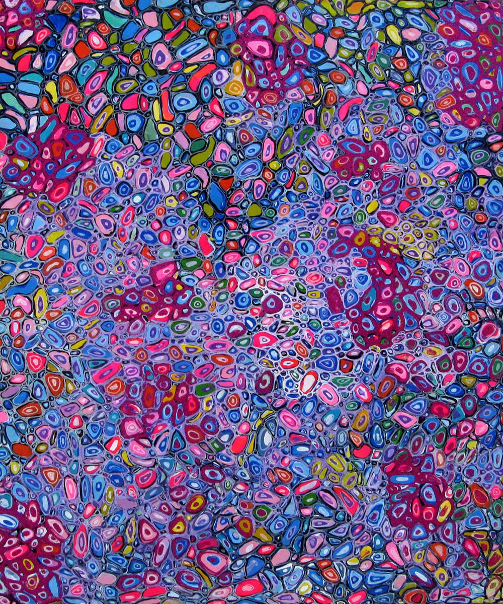 Tableau de JAVIER RAMIREZ a pour titre  MICROCOSMES 14 style abstrait dim : JAVIER RAMIREZprix: