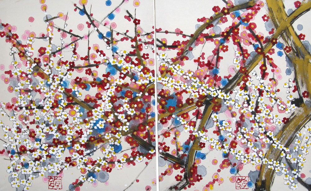 Tableau de JEONG MIN LEE a pour titre  DYPTIQUE JOYEUX style graphique dim : JEONG MIN LEEprix:900