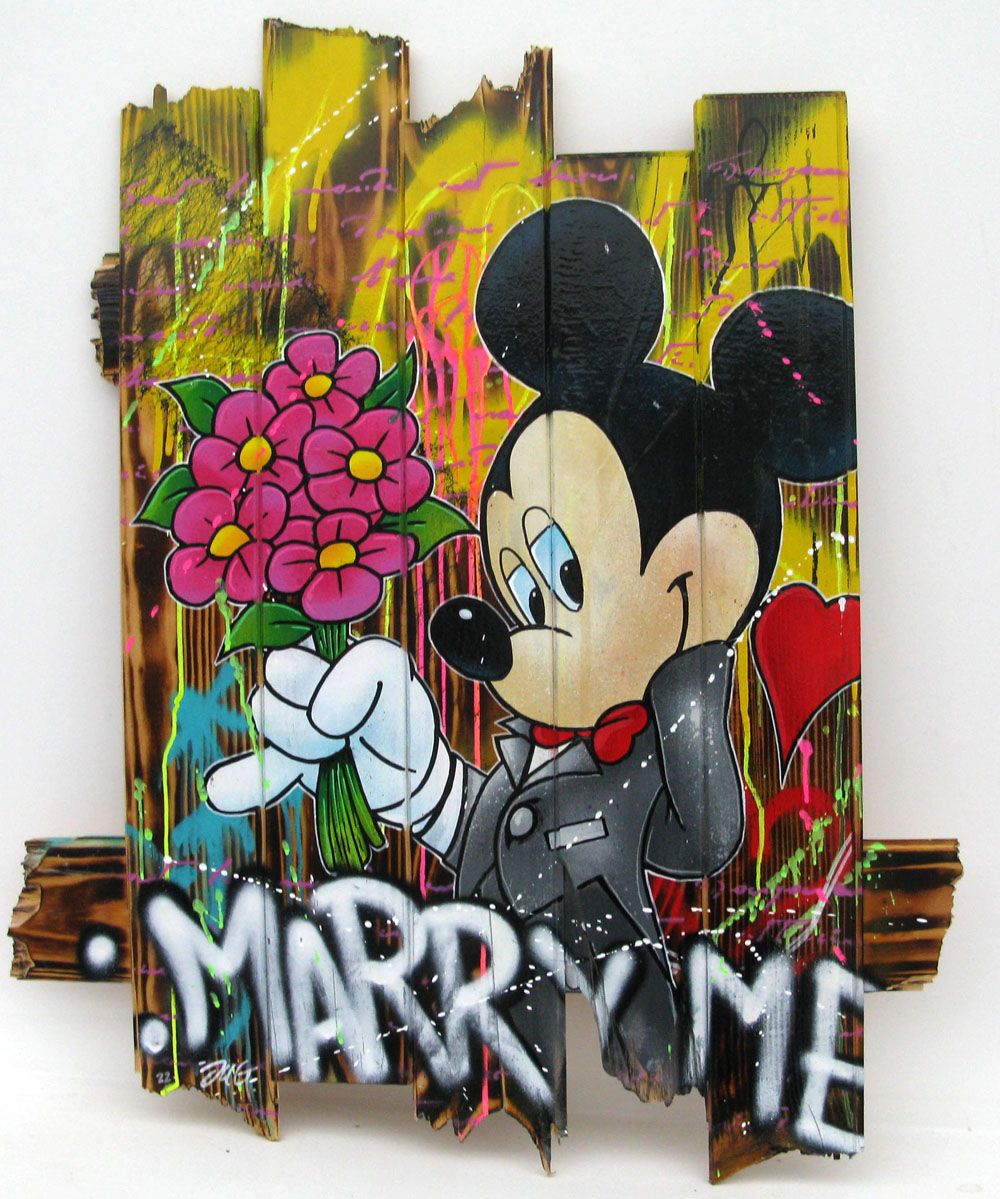 Tableau de JUG a pour titre  MARRY ME style street pop art dim : JUGprix: