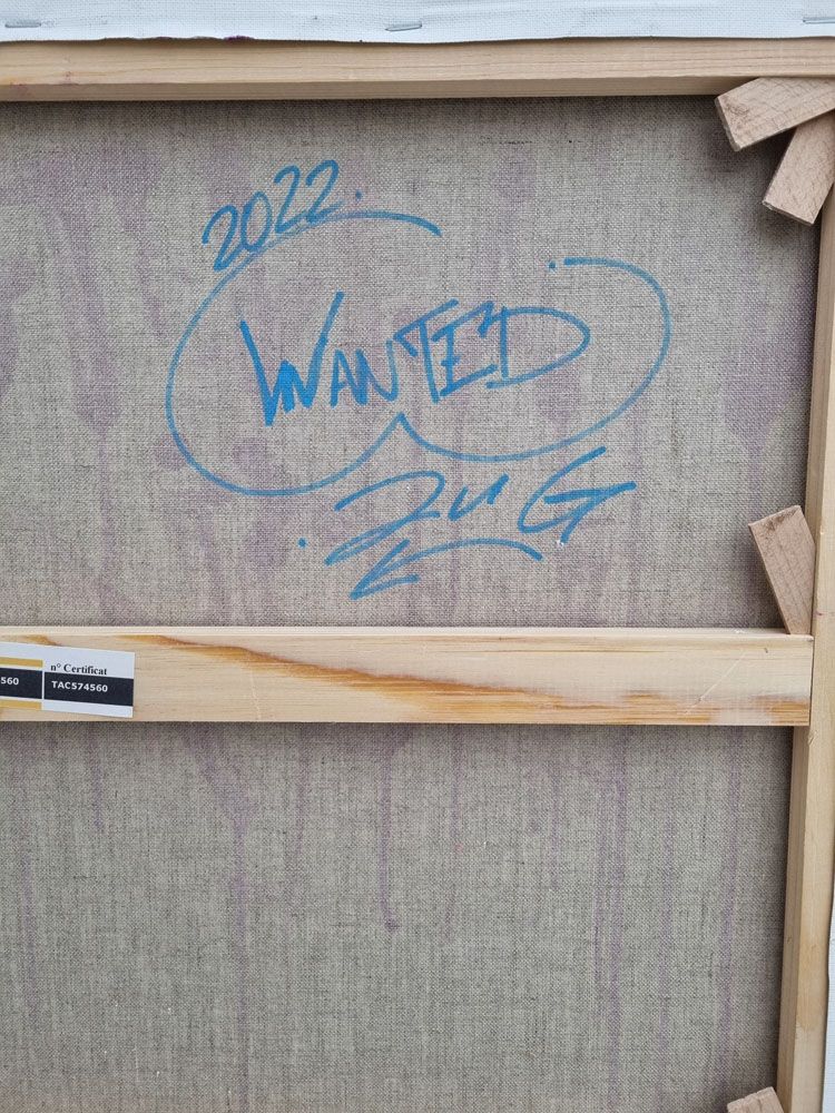 Tableau de JUG a pour titre  WANTED style street pop art dim : JUGprix: