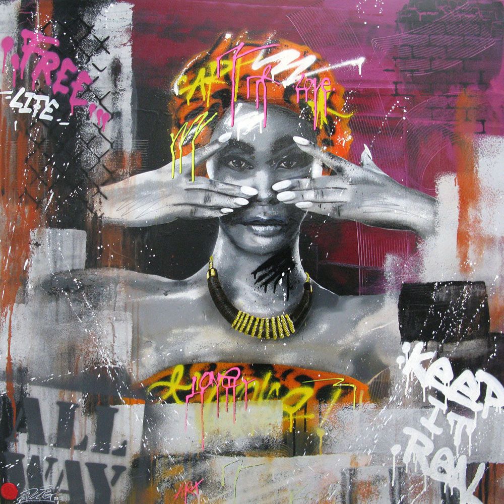 Tableau de JUG a pour titre  AYA style street pop art dim : JUGprix: