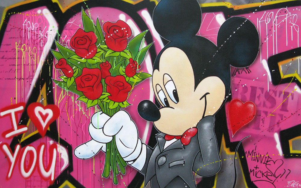 Tableau de JUG a pour titre  VALENTINE'S DAY style street pop art dim : JUGprix:1200