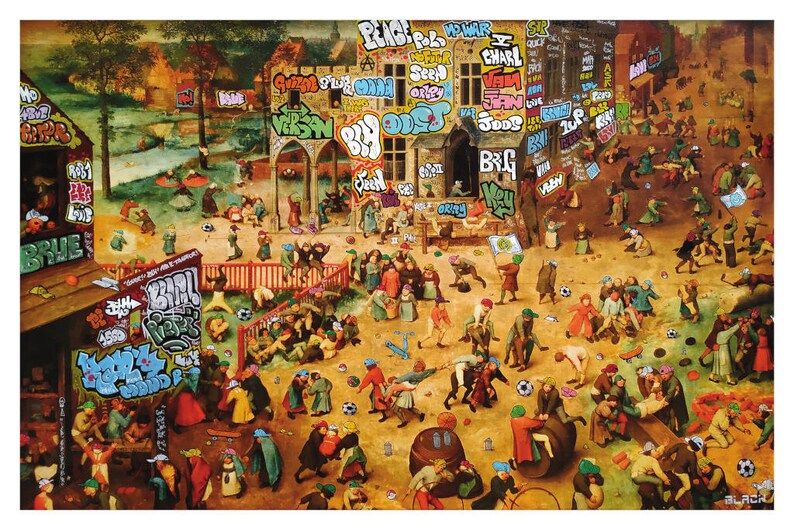 Editions d'art de BLACH a pour titre  Jeux d'Enfants style street art dim : BLACHprix:100