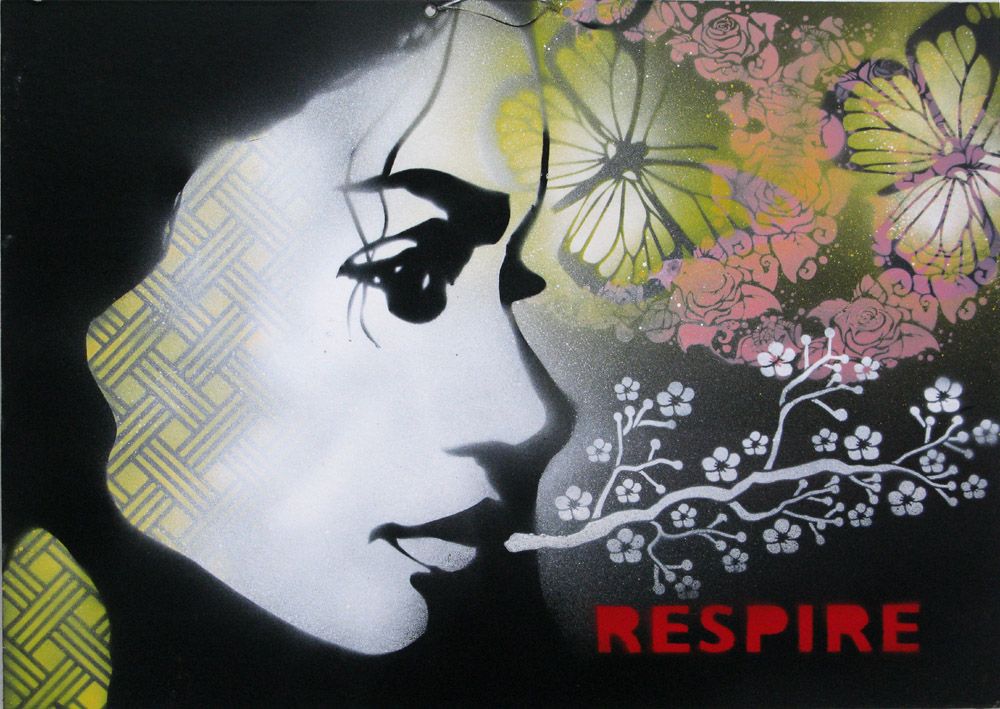 Tableau de KARO TRASS a pour titre  Joséphine respire style street pop art, street art dim : KARO TRASSprix:170