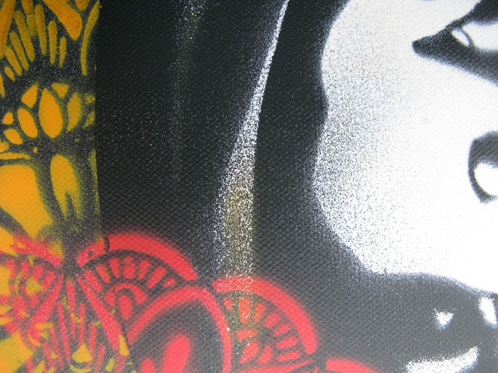 Tableau de KARO TRASS a pour titre  POUR LES YEUX style street pop art, street art dim : KARO TRASSprix:180