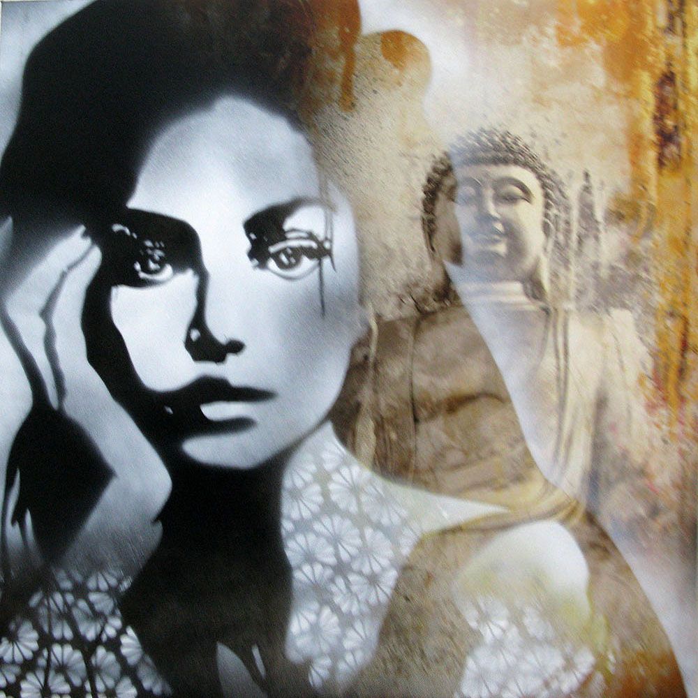 Tableau de KARO TRASS a pour titre  SHANTI style street pop art, street art dim : KARO TRASSprix:300