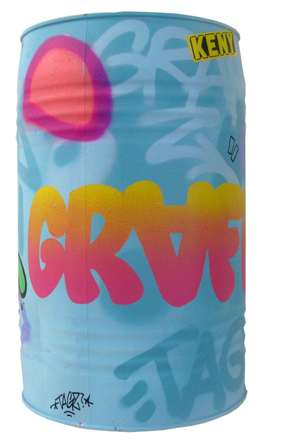 Sculpture de KENY a pour titre  DES LITRES DES COULEURS style graffiti, street art dim : KENYprix:350