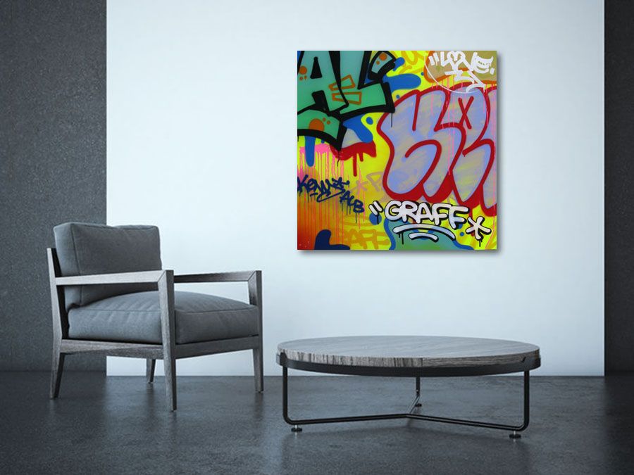 Tableau de KENY a pour titre  GRAFF style graffiti, street art dim : KENYprix:800