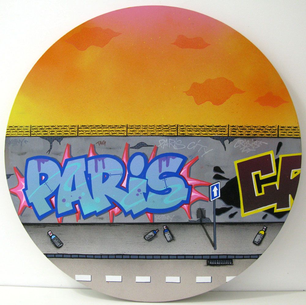 Tableau de KENY a pour titre  THE WALL style graffiti, street art dim : KENYprix:300