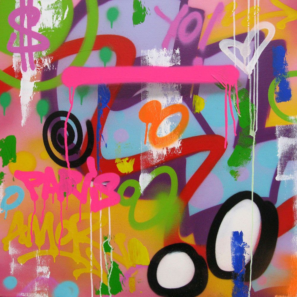 Tableau de KENY a pour titre  COLORAMAX 8 style graffiti, street art dim : KENYprix:450