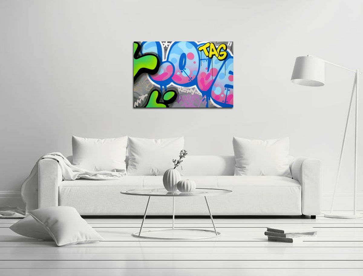 Tableau de KENY a pour titre  TAG style graffiti, street art dim : KENYprix:800