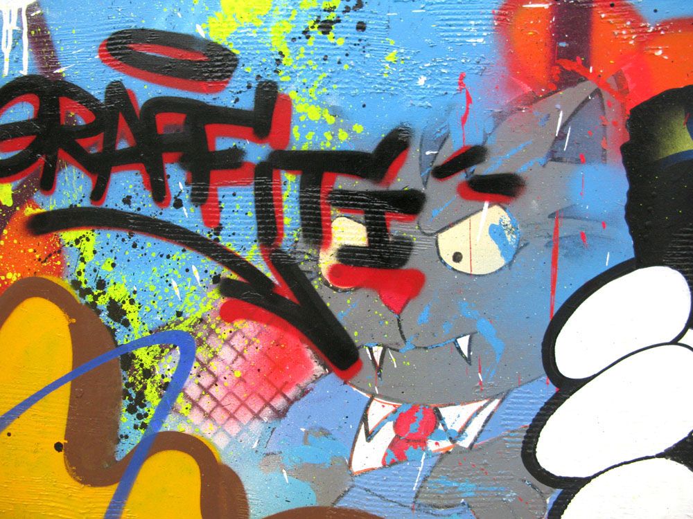 Tableau de KENY a pour titre  MONEY MONEY style graffiti, street art dim : KENYprix:1700