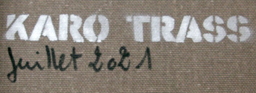 Tableau de KARO TRASS a pour titre  Clémence style street pop art, street art dim : KARO TRASSprix:100