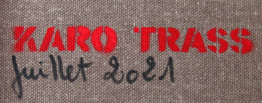 Tableau de KARO TRASS a pour titre  Eugénie style street pop art, street art dim : KARO TRASSprix:100