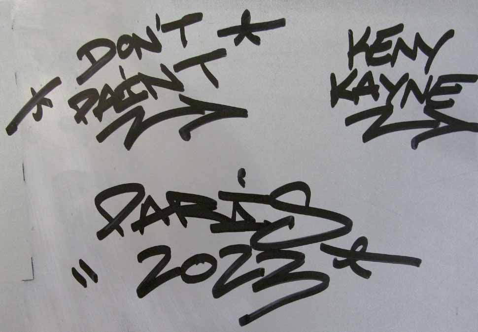 Tableau de KENY a pour titre  Don't paint style graffiti, street art dim : KENYprix:400