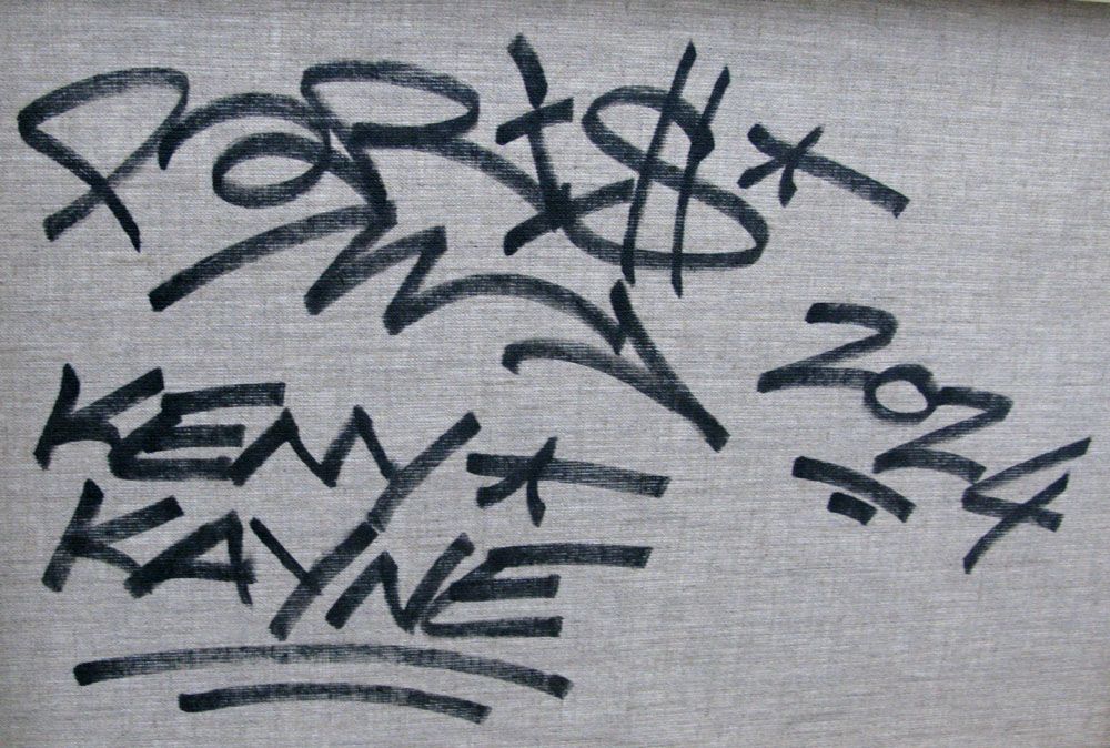 Tableau de KENY a pour titre  Green light style graffiti, street art dim : KENYprix:1000