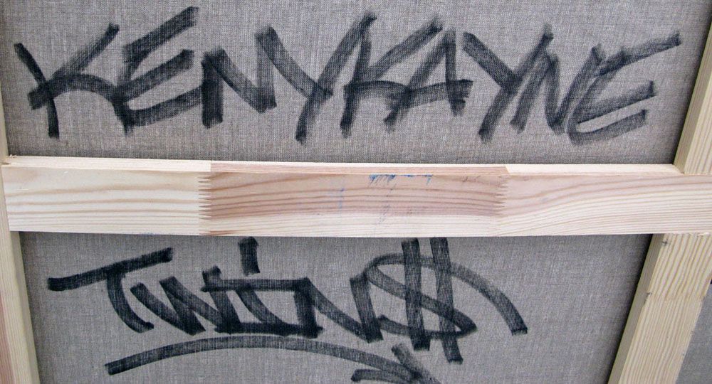 Tableau de KENY a pour titre  Twins style graffiti, street art dim : KENYprix:1000