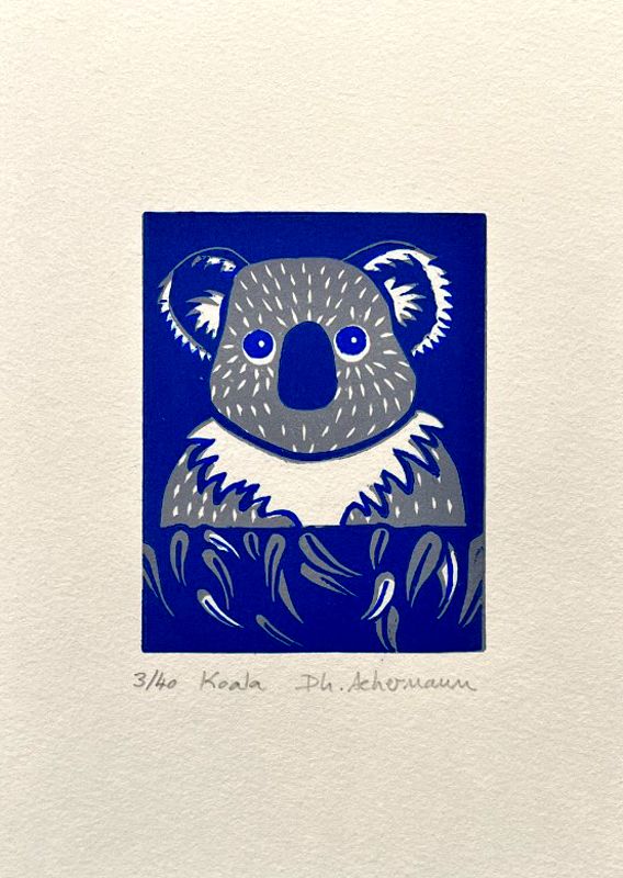Editions d'art de PHILIPPE ACHERMANN a pour titre  KOALA style figuratif dim : PHILIPPE ACHERMANNprix:35