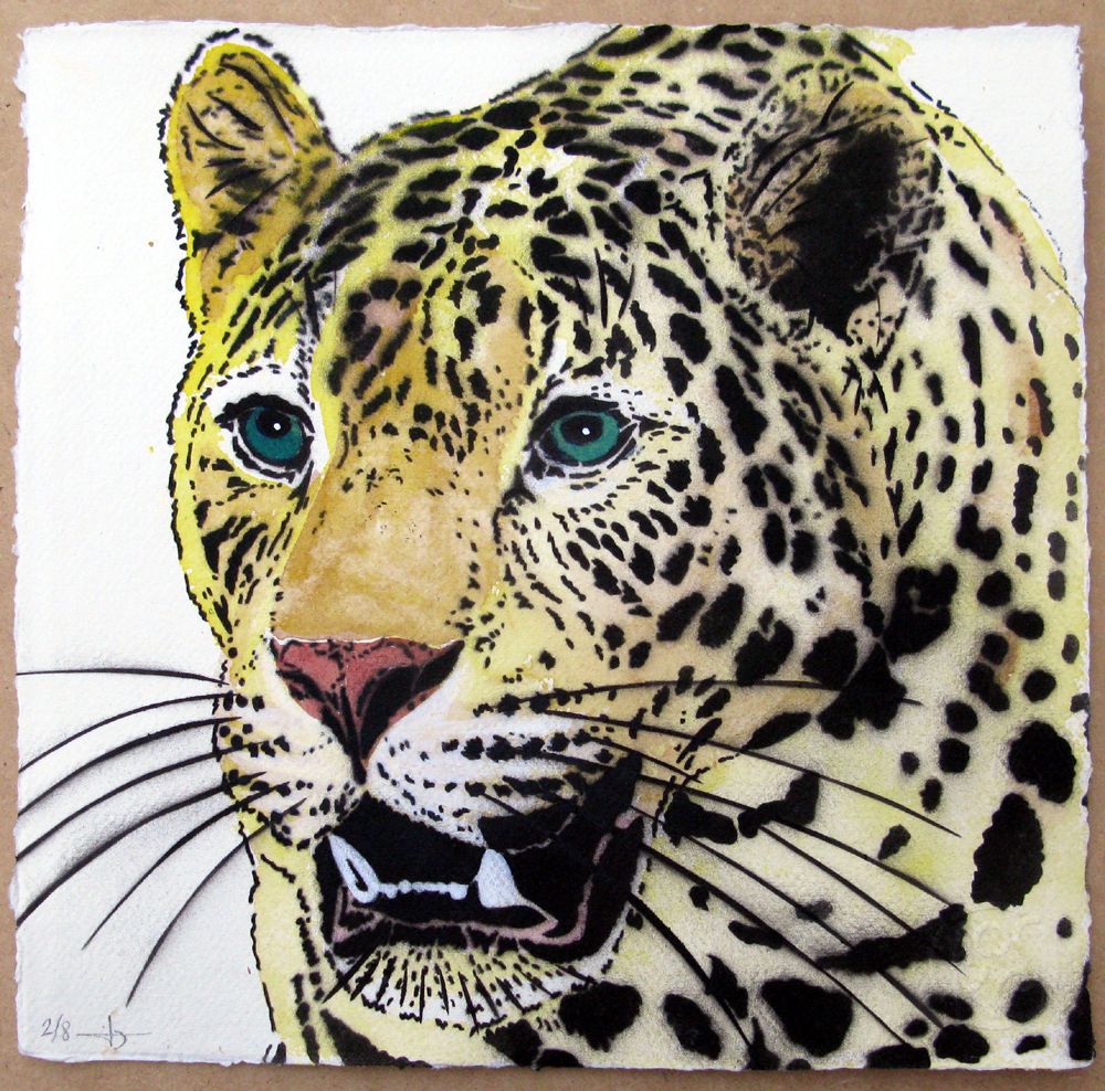 Dessin de MOSKO a pour titre  LEOPARD PROFIL style figuratif dim : MOSKOprix:330