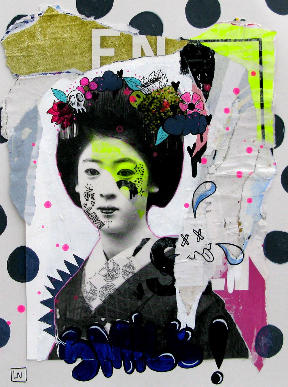 Dessin de LN LE PAPE a pour titre  SERIE GEISHA POP 3 style figuratif dim : LN LE PAPEprix: