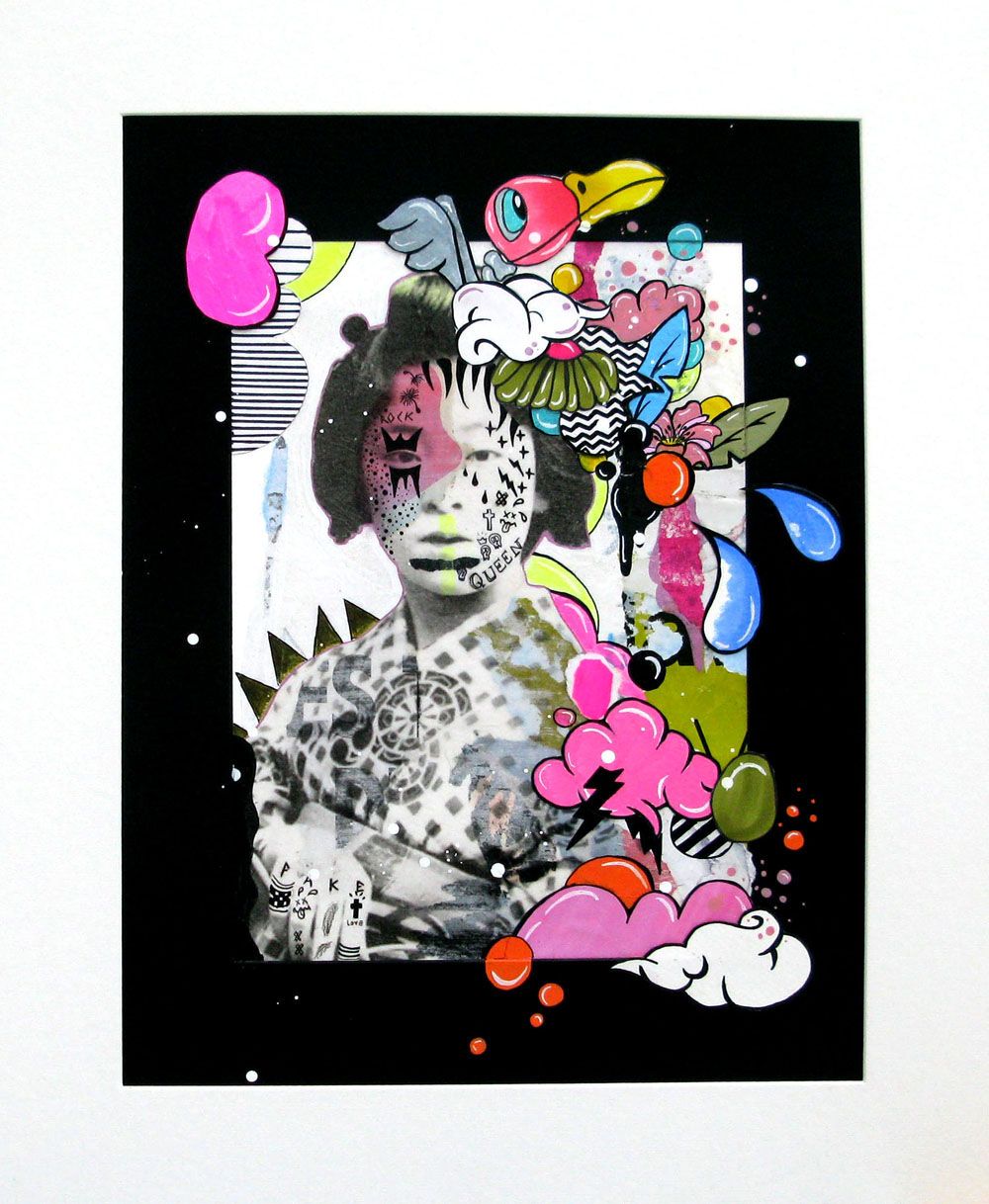 Dessin de LN LE PAPE a pour titre  QUEEN SERIE GEISHA POP style graphique dim : LN LE PAPEprix: