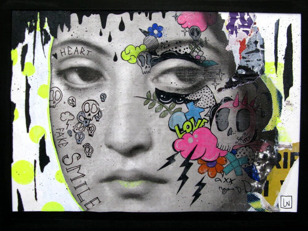 Dessin de LN LE PAPE a pour titre  FAKE SMILE style figuratif dim : LN LE PAPEprix:160