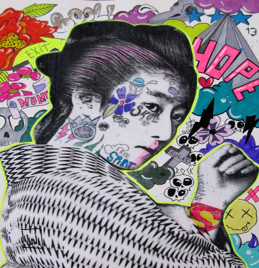 Dessin de LN LE PAPE a pour titre  Free spirit style graphique dim : LN LE PAPEprix:80