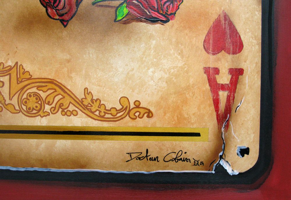 Tableau de Docteur Cobain a pour titre  Le coeur rose style figuratif dim : Docteur Cobainprix:1000