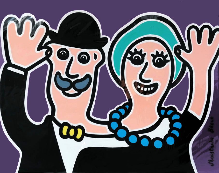 Dessin de MOUSTACHE BLEUE a pour titre  L'amour ! style figuratif dim : MOUSTACHE BLEUEprix:120