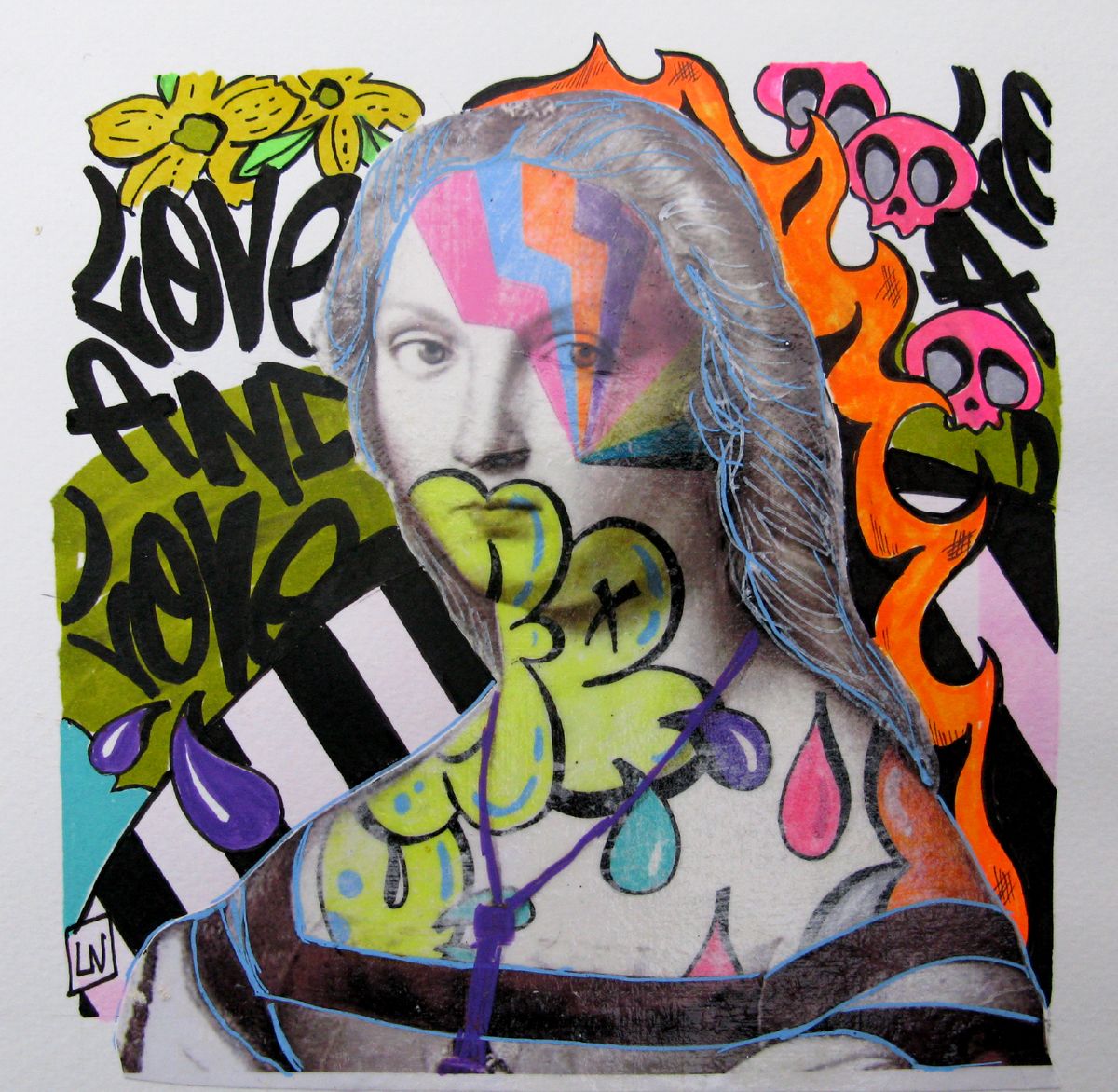 Dessin de LN LE PAPE a pour titre  Love and Love style graphique dim : LN LE PAPEprix:60