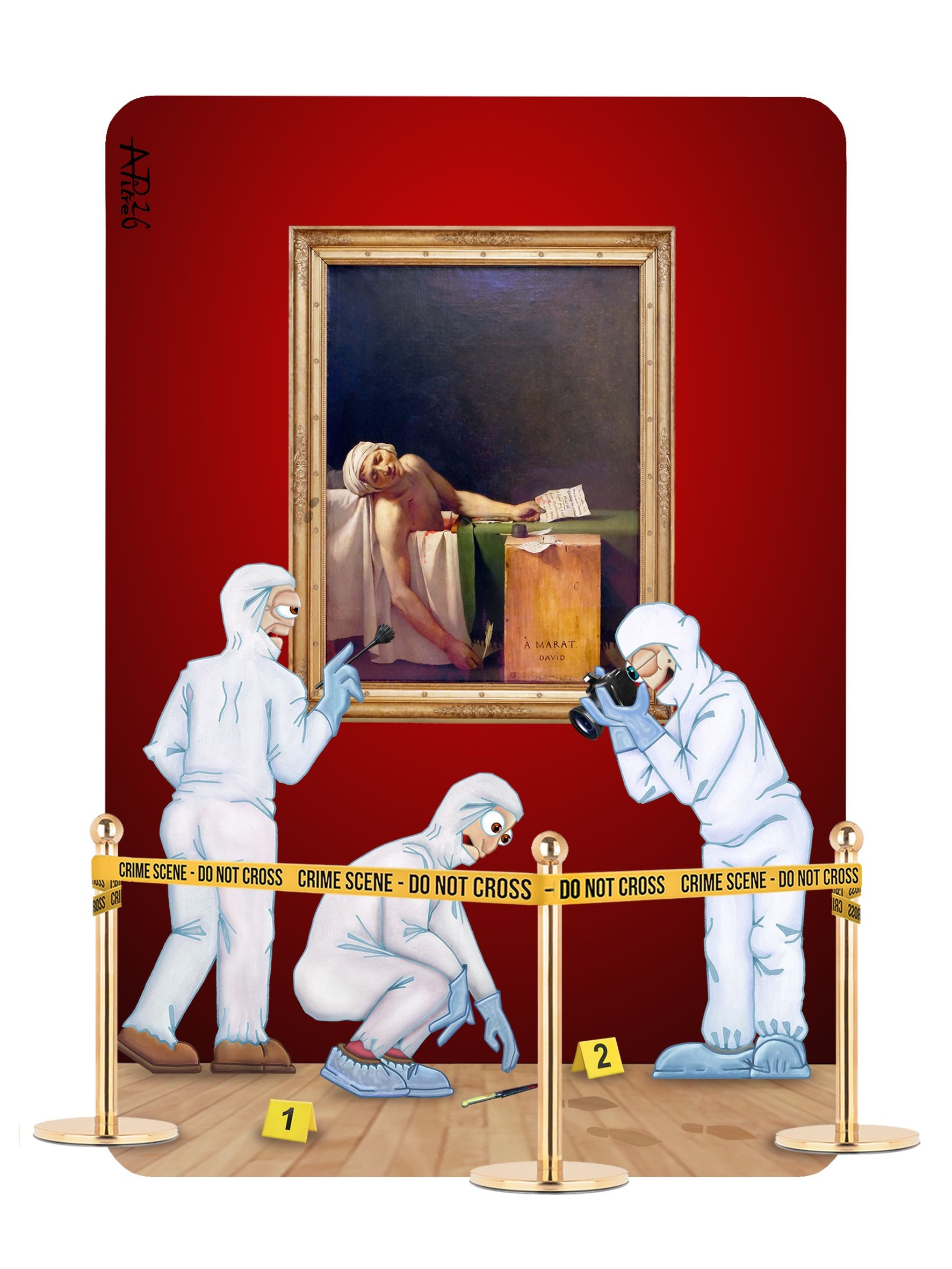 Editions d'art de L'ARTISTE PITRE a pour titre  MARAT style figuratif, graphique dim : L'ARTISTE PITREprix:40