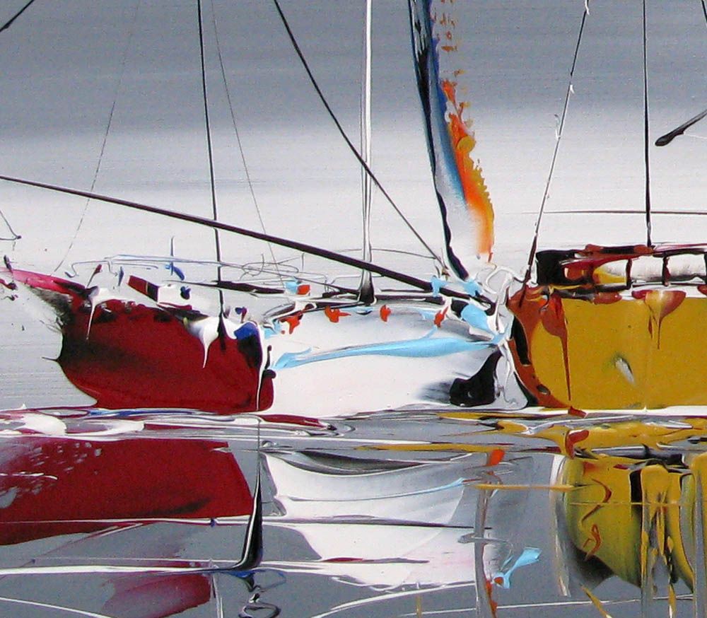 Tableau de F. BOUTET a pour titre  MARINE ABSTRAITE 2025 86 style abstrait dim : F. BOUTETprix:700