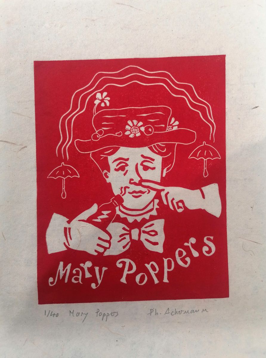 Editions d'art de PHILIPPE ACHERMANN a pour titre  MARY POPPERS style figuratif dim : PHILIPPE ACHERMANNprix:40