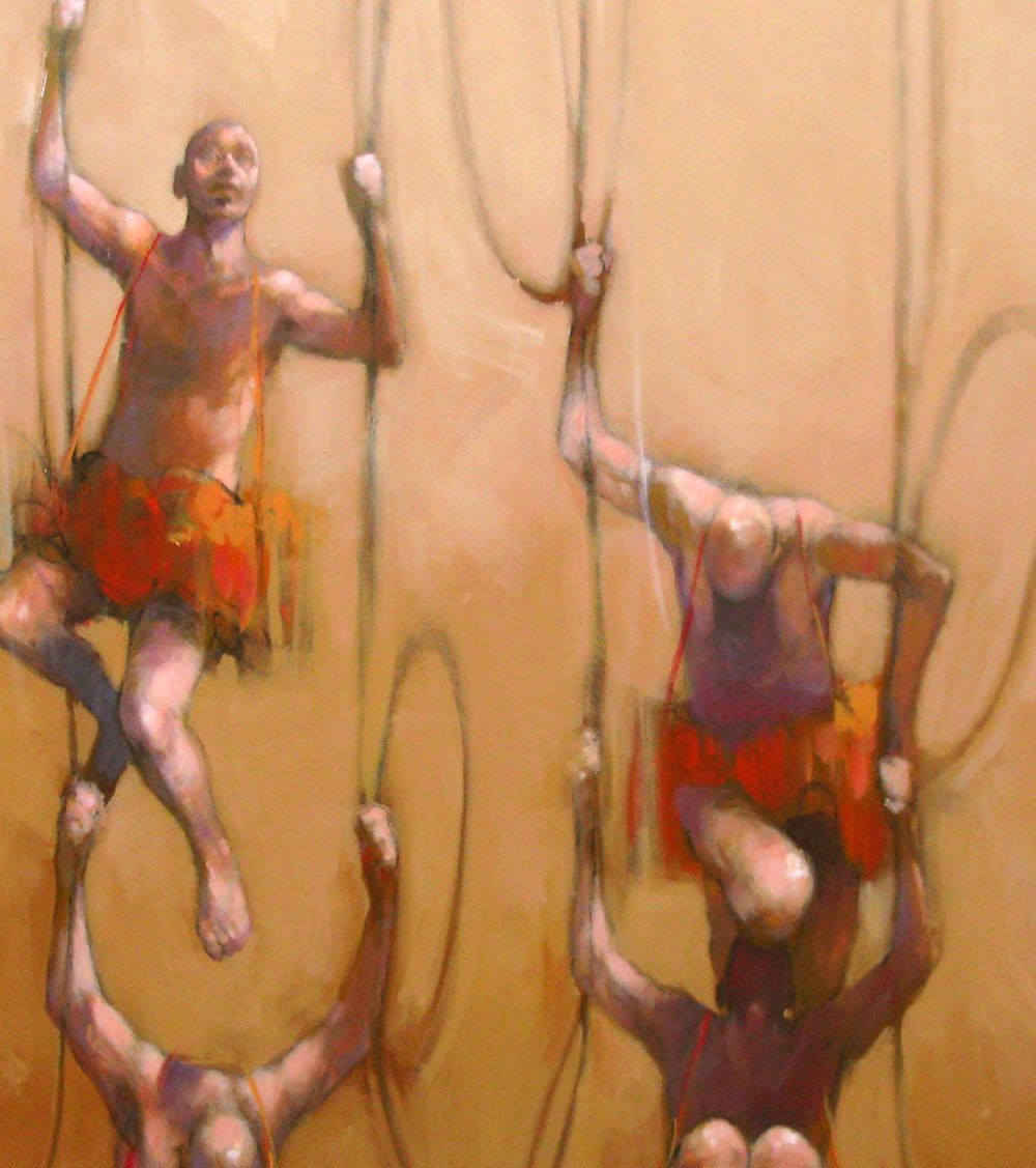 Tableau de MASSEBEUF Olivier a pour titre  Deus ex machina style figuratif dim : MASSEBEUF Olivierprix:1800