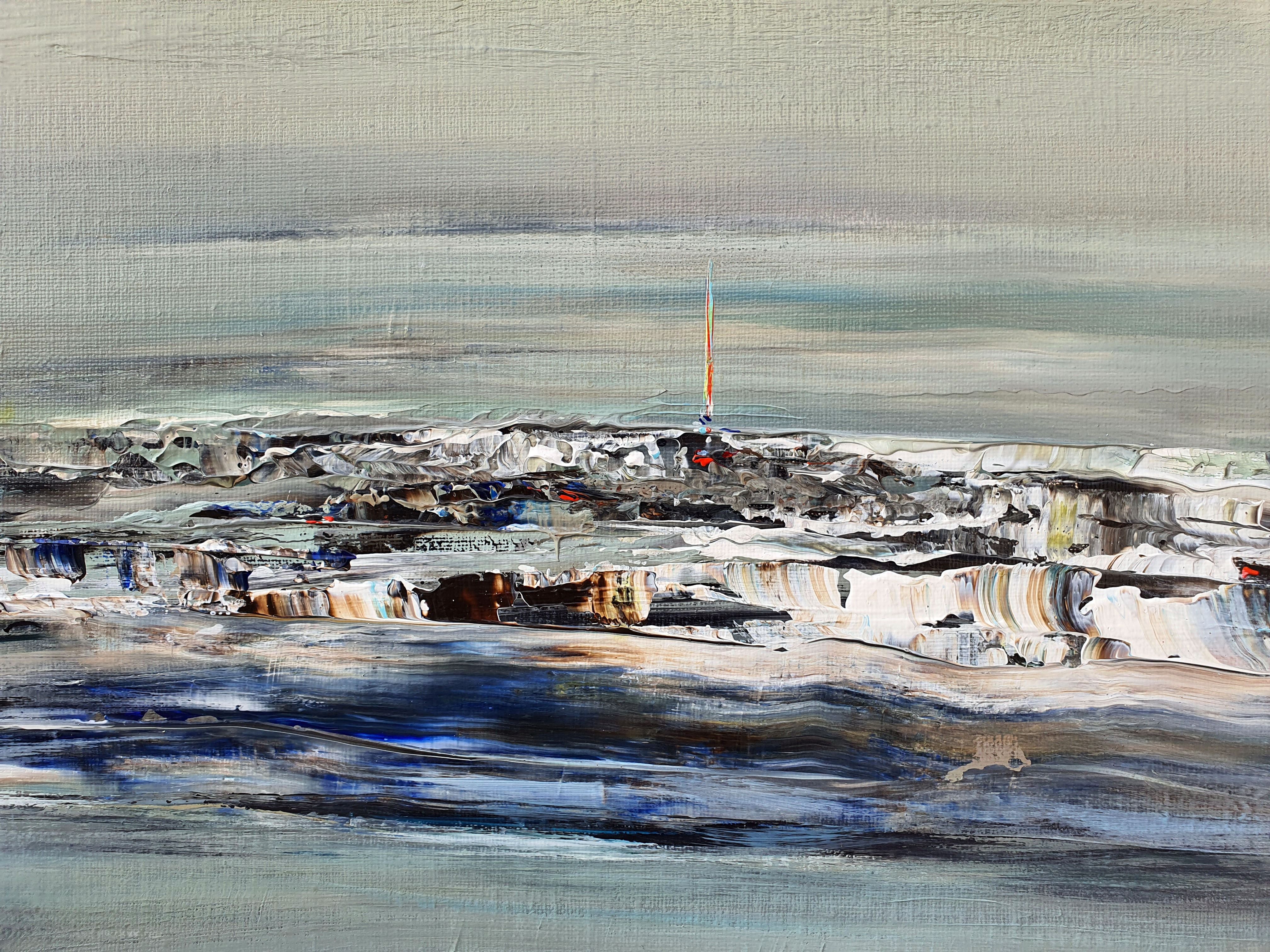 Tableau de RUELLE NICOLAS a pour titre  MEDITATION MARINE style abstrait dim : RUELLE NICOLASprix:750