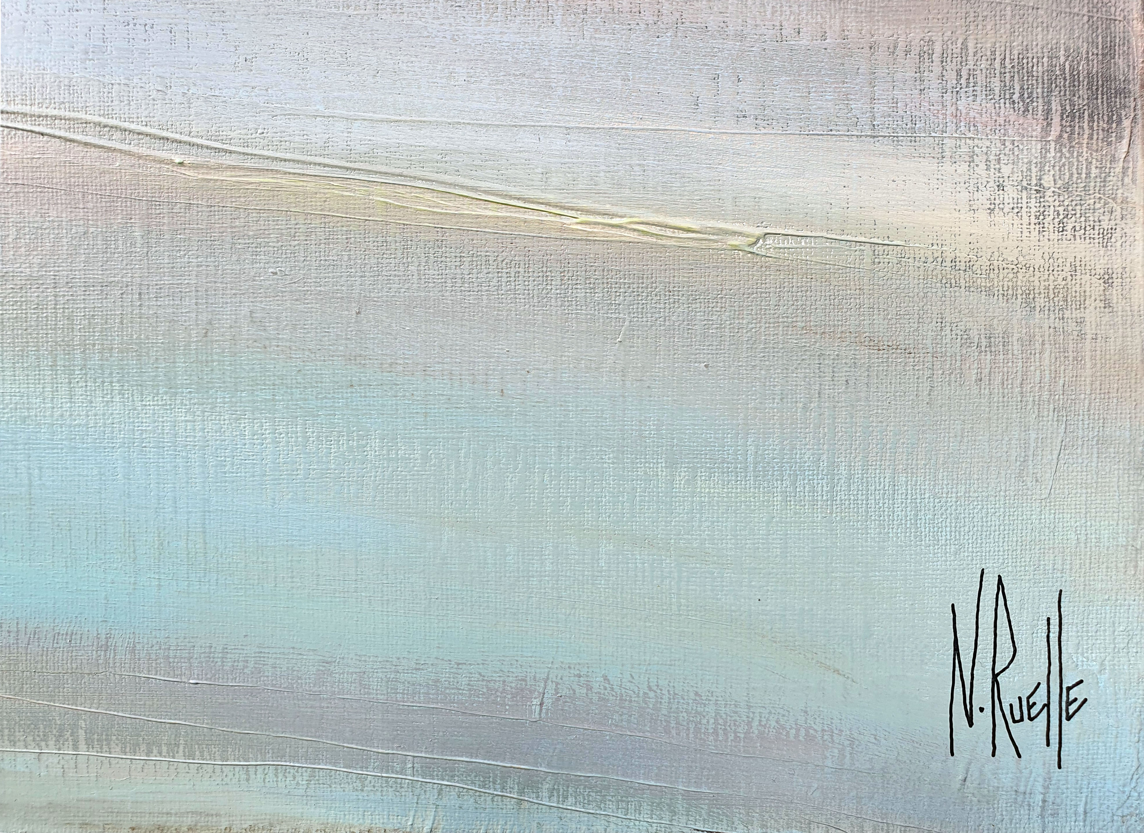 Tableau de RUELLE NICOLAS a pour titre  MEDITATION MARINE style abstrait dim : RUELLE NICOLASprix:750
