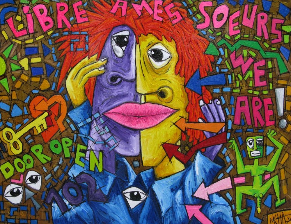 Tableau de MICHADU a pour titre  AMES SOEURS style no dim : MICHADUprix: