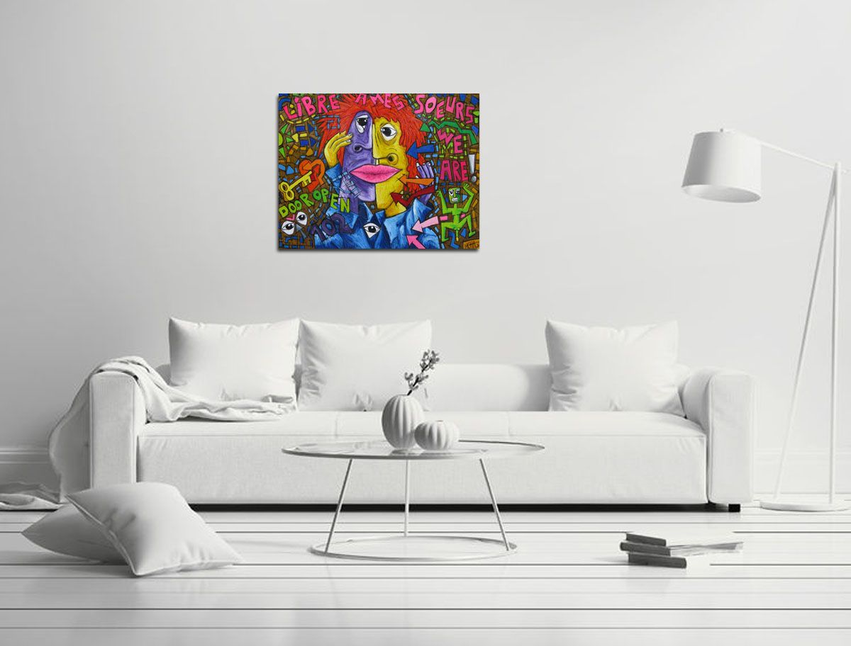 Tableau de MICHADU a pour titre  AMES SOEURS style no dim : MICHADUprix: