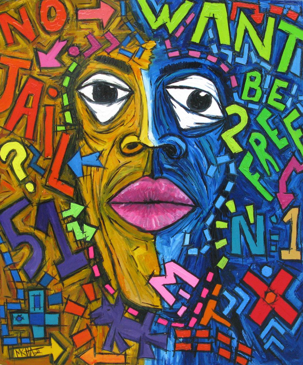 Tableau de MICHADU a pour titre  J'AI 51 ANS style no dim : MICHADUprix: