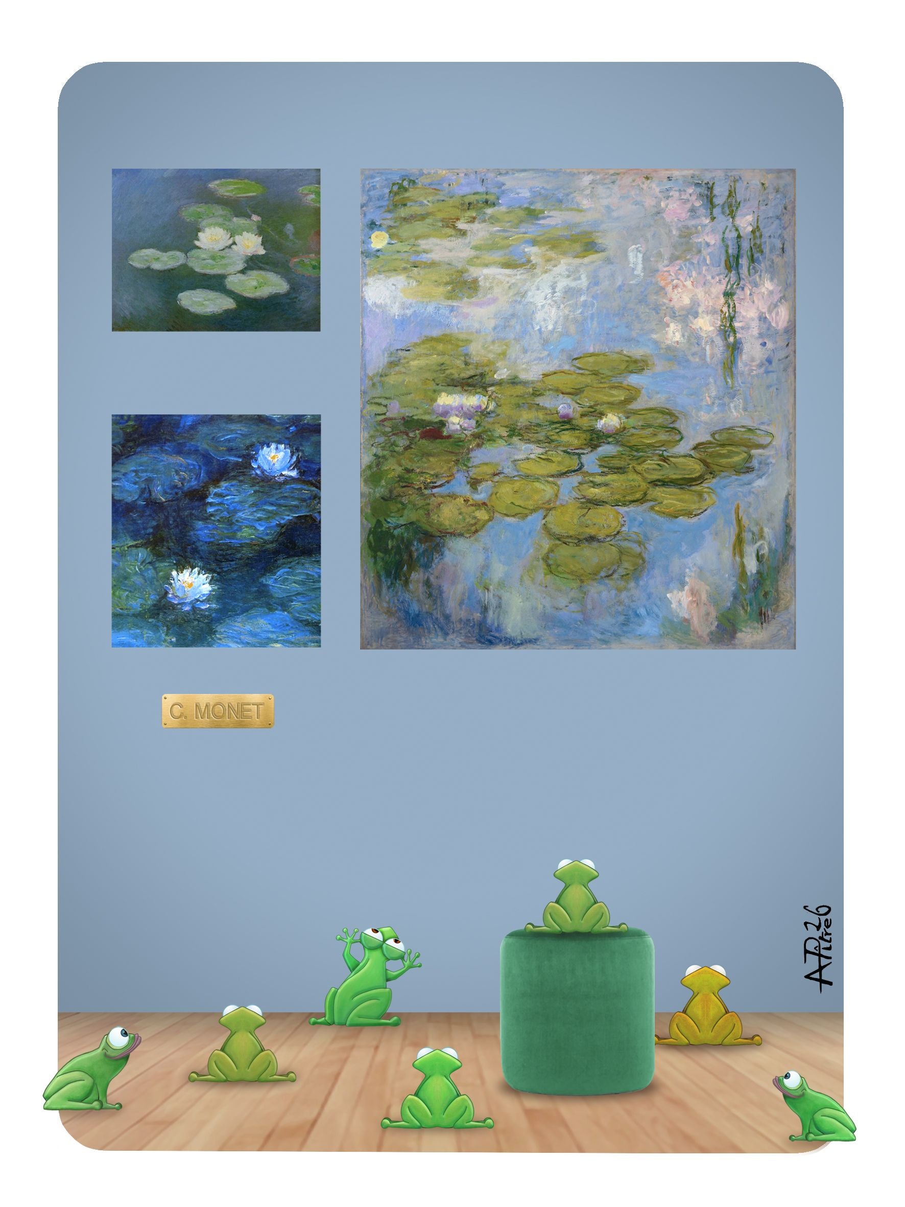Editions d'art de L'ARTISTE PITRE a pour titre  MONET style figuratif, graphique dim : L'ARTISTE PITREprix:40