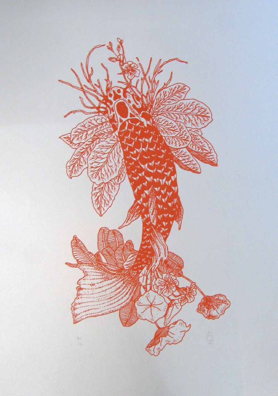 Editions d'art de JIBE a pour titre  KOI style graphique dim : JIBEprix: