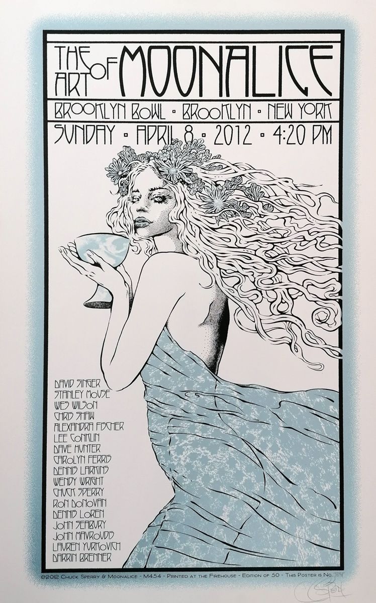 Editions d'art de CHUCK SPERRY a pour titre  MOONALICE, BROOKLYN BOWL TEST COULEURS style figuratif dim : CHUCK SPERRYprix:600