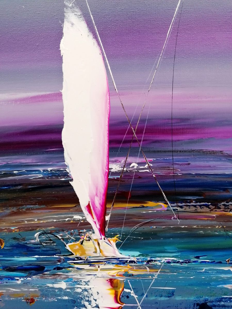 Tableau de F. BOUTET a pour titre  MARINE ABSTRAITE 2019-189 style abstrait dim : F. BOUTETprix:650