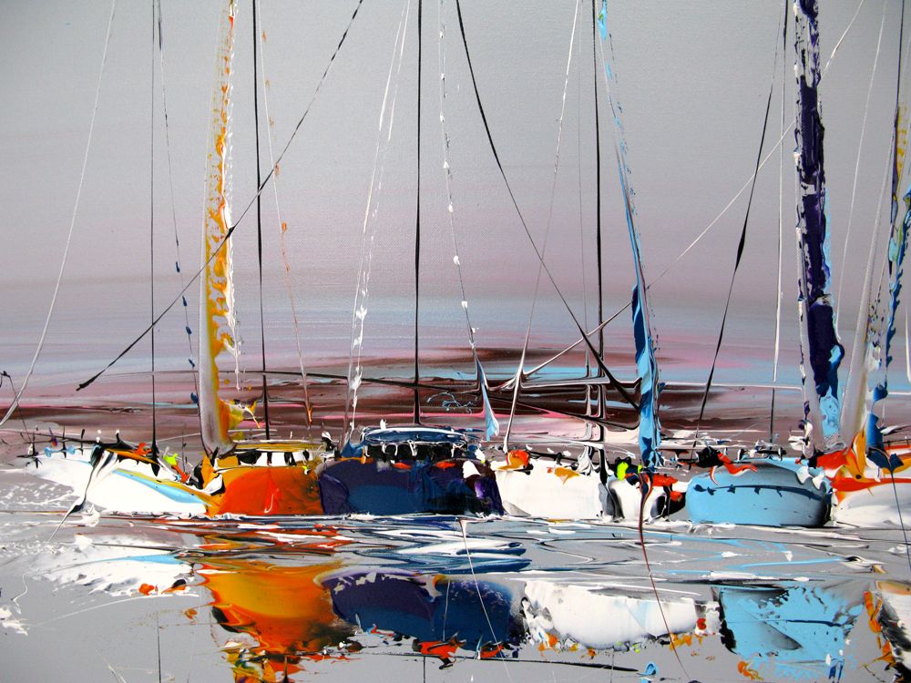 Tableau de F. BOUTET a pour titre  MARINE ABSTRAITE 97 style figuratif dim : F. BOUTETprix:1000